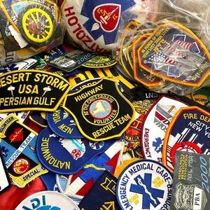 Highly Collectible Police|fire||EMT| patches. A bag of 30 mystery patches.​​